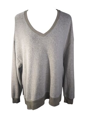 Z Supply Women's Modern  V-Neck Sweater Sandstone Oversized Size S